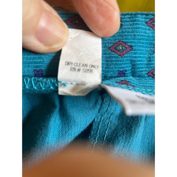 Vintage Sweetbriar Teal Corduroy Dirndl Style Skirt Size M Cottage Core Midi EUC - Picture 6 of 7